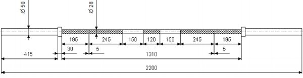 Painonnostotangon mitat miehille